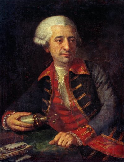 Portret Antoine Louis Lavoisier (1746-1794) Francuski chemik w mundurze jako Generalny Inspektor Proszków Armii Lądowej i Morskiej. Obraz Francois-Louis Brossard de Beaulieu (1727-1810). Chateaux de Versailles i Trianon, Wersal, Francja. autorstwa Francois Louis Brossard de Beaulieu