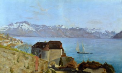Zamek Glérolles i Jezioro Genewskie autorstwa Francois Louis David Bocion