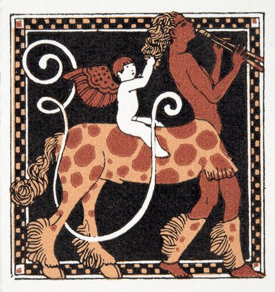 Litera U, z Personages de Comedie, wyd. 1922 (odbitka szablonowa) autorstwa Francois Louis Schmied
