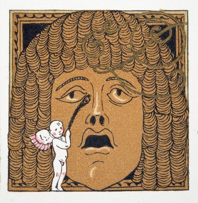 Amor łaskoczony w nos, z Personages de Comedie, wyd. 1922 (odbitka w pochoirze) autorstwa Francois Louis Schmied