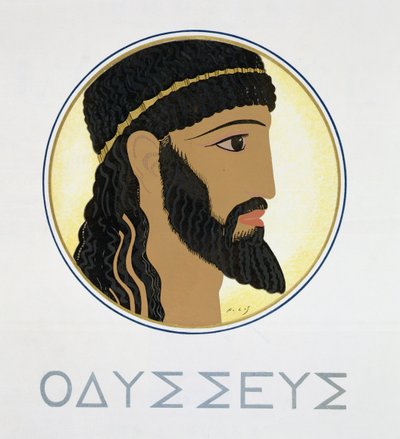 Odyseusz, strona tytułowa „Homer: Odyseja”, wyd. Paryż 1930-33 autorstwa Francois Louis Schmied