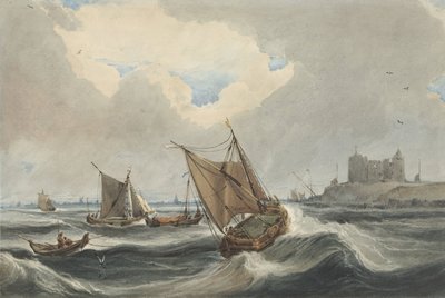 Statki przed portem Vlissingen autorstwa Francois Louis Thomas Francia