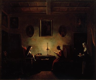 Scena we wnętrzu, XIX w. autorstwa Francois Marius Granet