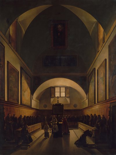 Chór Kościoła Kapucynów w Rzymie, 1814-15. autorstwa Francois Marius Granet