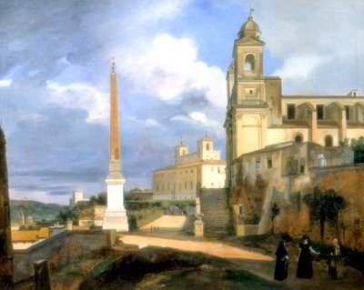 Trójca Gór i willa Medici, Rzym, 1808 autorstwa Francois Marius Granet