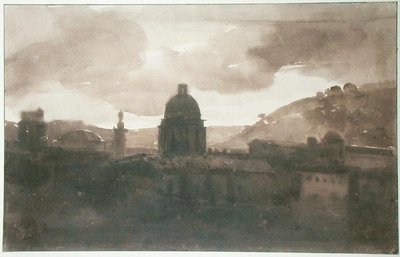 Widok na Rzym z Santa Trinita dei Monti (tusz na papierze) autorstwa Francois Marius Granet