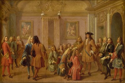 Pierwsza promocja Rycerzy św. Ludwika przez Ludwika XIV, Wersal 8 maja 1693 1710. autorstwa Francois Marot