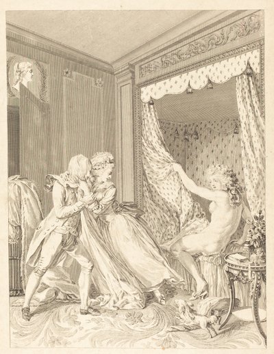 Niedyskretny autorstwa Francois Nicolas Barthelemy Dequevauviller after Antoine Borel