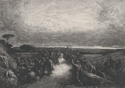 Kampania rzymska, XIX wiek. autorstwa Francois Nicolas Chifflart