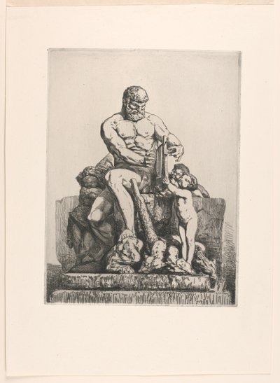 Herkules, płyta pierwsza z Twelve Etchings Chifflarta autorstwa Francois Nicolas Chifflart