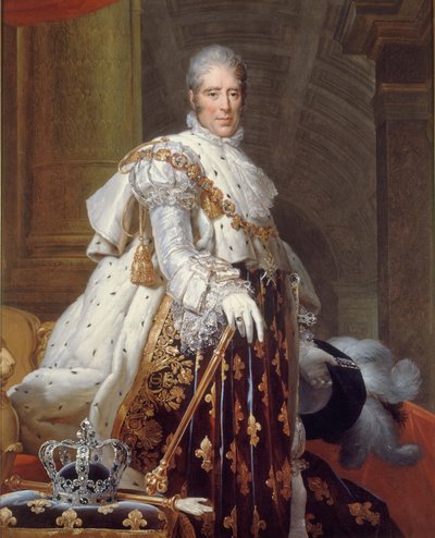 Portret Karola X w stroju sakralnym, ok. 1825 r. (olej na płótnie) autorstwa Francois Pascal Simon (studio of) Gerard