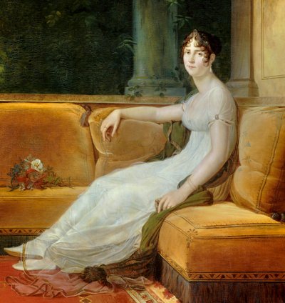 Szczegół „”Portret cesarzowej Josephine de Beauharnais (1763-1814) w jej salonie w Malmaison”” Obraz Francois Gerard (1770-1837) 1801 nd. 1,71x1,64 m Malmaison, muzeum zamkowe - Pełnowymiarowy portret cesarzowej Josephine de Beauharnais autorstwa Baron François Pascal Simon Gérard