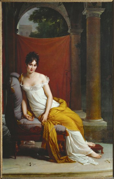 Mme Recamier (obraz na płótnie) autorstwa Francois Pascal Simon Baron Gerard