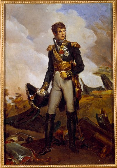 Portret u stóp Jeana Lannesa, księcia Montebello (1769-1809) marszałka Imperium Obraz Francois Gerarda (1770-1837) XIX w. Słońce. 0,3x0,22 m² autorstwa Baron François Pascal Simon Gérard