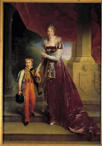 Portret u stóp Marie-Amelie de Bourbon, księżnej Obojga Sycylii, księżnej Orleanu (przyszła królowa Marie-Amelie autorstwa Baron François Pascal Simon Gérard