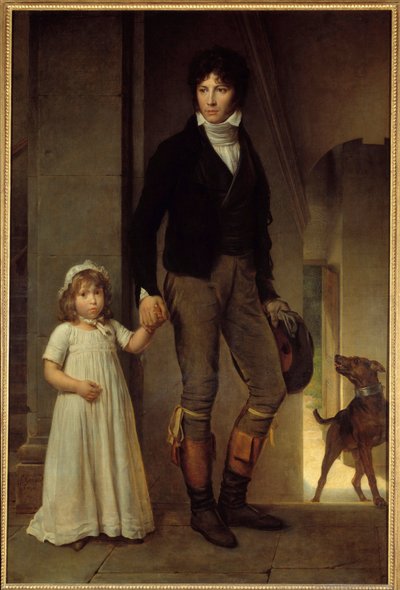 Portret u stóp malarza Jeana Baptiste Isabeya (1767-1855) i jego córki Obraz Francois Gerarda (1770-1837) 1795 nd. 1,94x1,3 m² autorstwa Baron François Pascal Simon Gérard