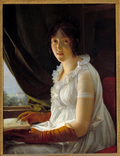 Portret Madame Barbier Walbonne (1763-1837) żony malarza Jacques Luc Barbier Obraz Francois Gerard (1770-1837) 1796 Nd. 0,79x0,59 m² autorstwa Baron François Pascal Simon Gérard