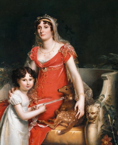 Portret księżniczki Elisy Bonaparte z córką, detal (olej na płótnie) autorstwa Baron François Pascal Simon Gérard
