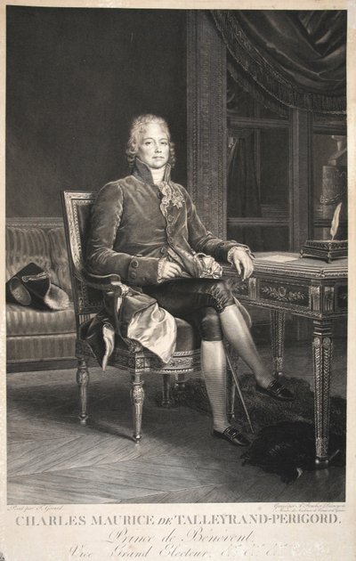 Charles Maurice de Talleyrand-Périgord, książę de Benevent, wice-elektor, wyd. 1809 autorstwa Francois Pascal Simon Gerard