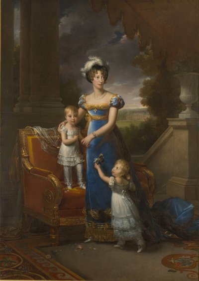 Księżna Berry z dziećmi Louise Marie Thérèse dArtois i Henri dArtois, 1822 autorstwa Francois Pascal Simon Gerard