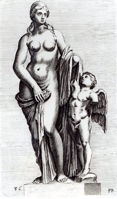 Niebiańska Wenus, ok. 1653 (akwaforta) (bw zdjęcie) autorstwa Francois Perrier