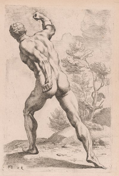 Gladiator Borghese, widok z tyłu [płyta 29] autorstwa Francois Perrier