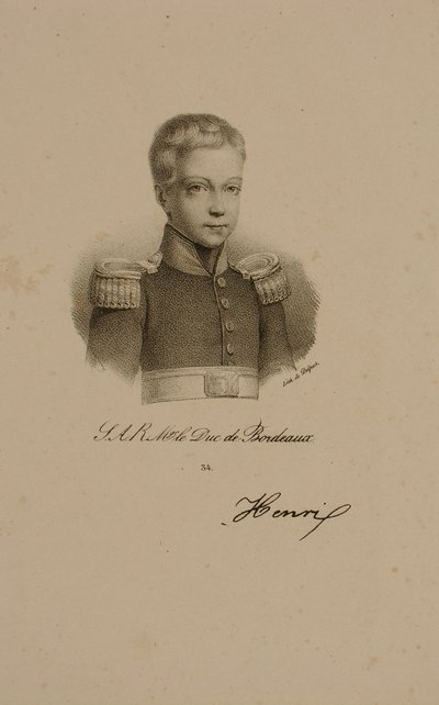 Henri Charles Ferdinand Marie Dieudonne Francji, książę Bordeaux, hrabia Chambord autorstwa Francois Seraphin Delpech