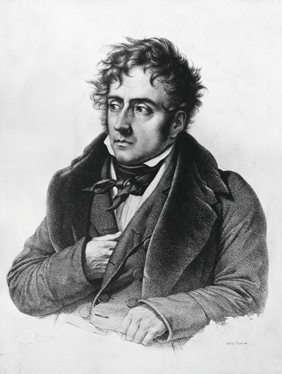Portret Francois-Rene, wicehrabiego de Chateaubriand (1768-1848), francuskiego pisarza, polityka, dyplomaty i historyka autorstwa Francois Seraphin Delpech