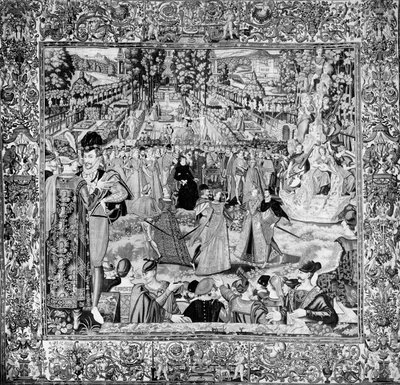 Festiwal ku czci Ambasadorów RP w obecności Katarzyny Medycejskiej (1519-89) i Henryka III (1551-89) autorstwa Francois after Quesnel
