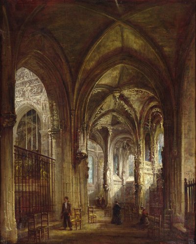 Wnętrze kościoła św. Piotra, Caen, 1861 autorstwa Francois d