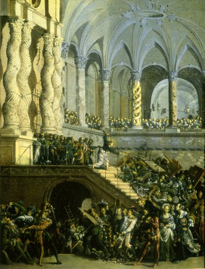 Chrystus wyprowadza pożyczkodawców ze świątyni autorstwa Francois de Nome