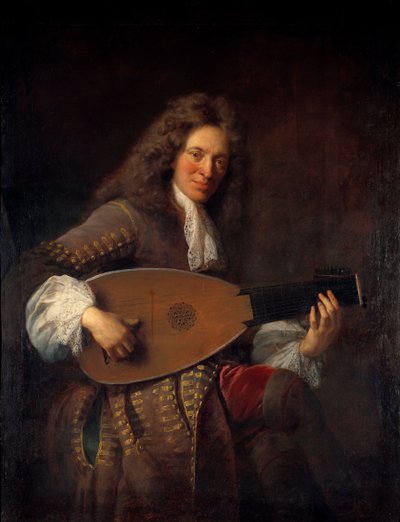 Portret Charlesa Moutona (1626-1710) lutnika Obraz Francois de Troy (1645-1730) 1690 nd. 1,38x1,06 m² autorstwa Francois de Troy