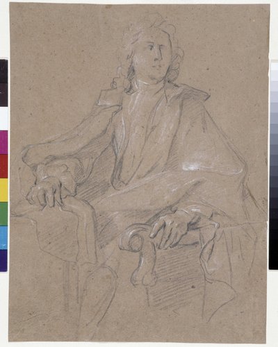 Portret Jules Hardouin Mansart (1645-1708) (olej na płótnie) autorstwa Francois de Troy