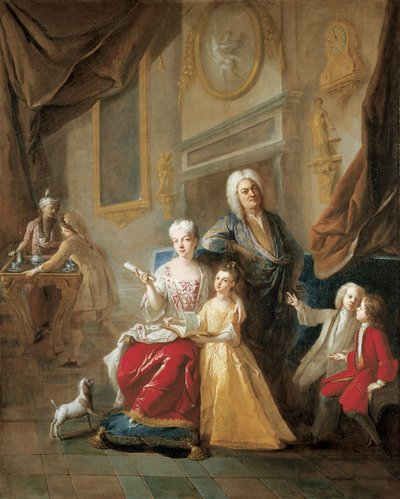 Portret rodziny we wnętrzu autorstwa Jean François de Troy