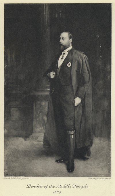 Książę Walii, przyszły król Edward VII, jako ławnik w środkowej świątyni autorstwa Frank (after) Holl