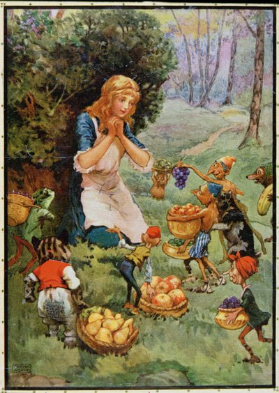 „Goblin Market” D.G. Rossetti (1828-82) ilustracja w „Opowieściach dla dzieci od poetów” autorstwa M.D.Belgrave