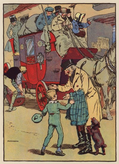 Pradziadek jechał dyliżansem (kolorowa litografia) autorstwa Frank Adams