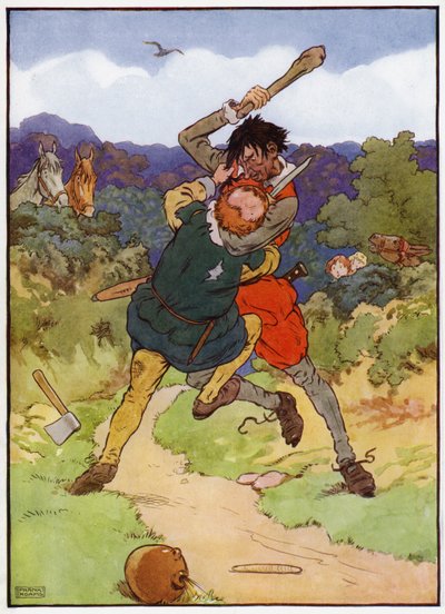 Ilustracja do filmu "Babes in the Wood" (litografia kolorowa) autorstwa Frank Adams