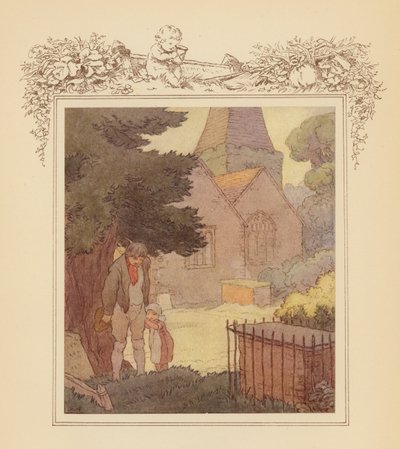 Ilustracja do Elegii Graya (kolorowa litografia) autorstwa Frank Adams