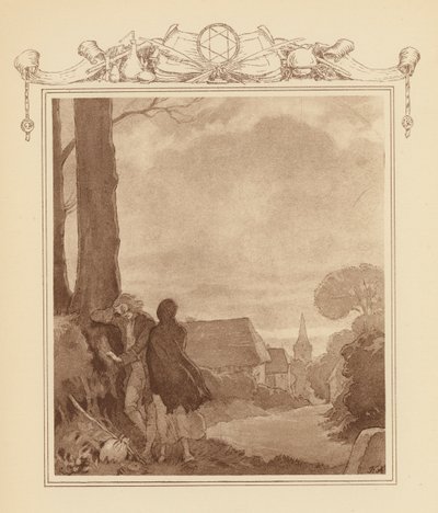 Ilustracja do Elegii Graya (kolorowa litografia) autorstwa Frank Adams