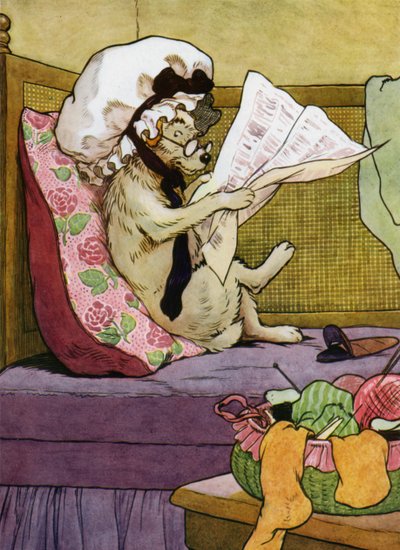 Ilustracja do Starej Matki Hubbard (kolor lito) autorstwa Frank Adams