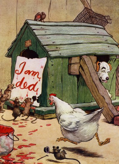 Ilustracja do Starej Matki Hubbard (kolor lito) autorstwa Frank Adams