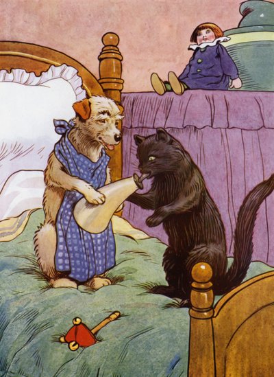 Ilustracja do Starej Matki Hubbard (kolor lito) autorstwa Frank Adams