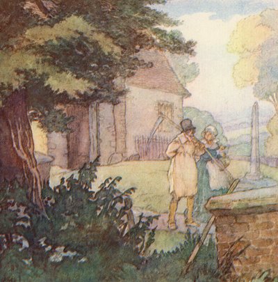 Ilustracja do The Scholar-Gipsy autorstwa Matthew Arnolda (kolor lito) autorstwa Frank Adams