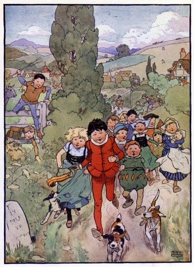Ilustracja do „Historii syna Toma Dudziarza” (kolor lito) autorstwa Frank Adams