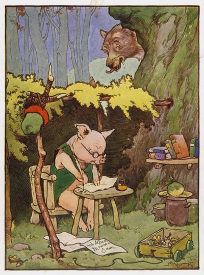 Ilustracja do trzech małych świnek autorstwa Frank Adams