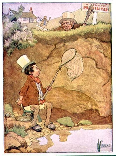 Mały Tommy Tittlemouse z „My Nursery Story Book”, wyd. przez Blackie & Son (ilustracja książkowa) autorstwa Frank Adams