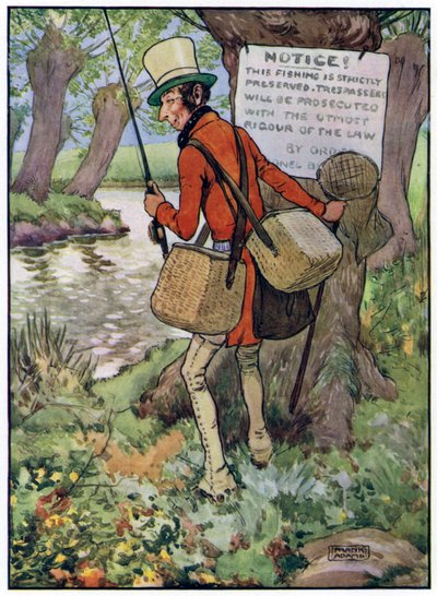 Trzech wesołych rybaków (kolorowa litografia) autorstwa Frank Adams