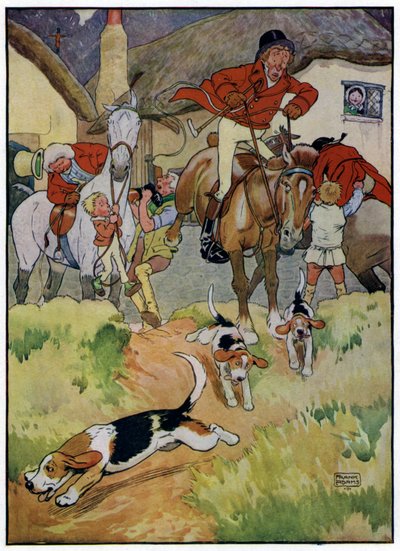 Trzech wesołych myśliwych (kolorowa litografia) autorstwa Frank Adams