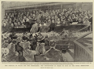 Księżna Walii i masoni, rozdanie nagród dla chłopców z Royal Institution autorstwa Frank Craig